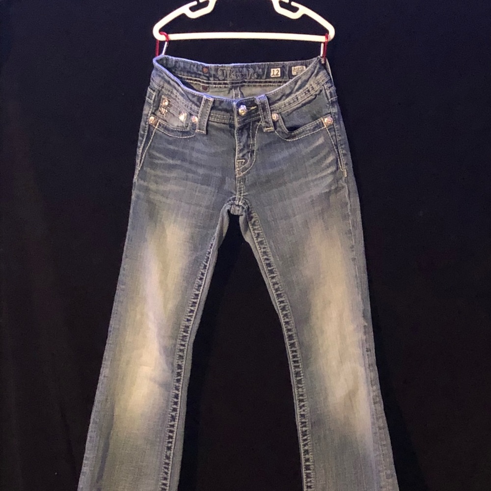 Girls size 12 miss me boot cut jeans